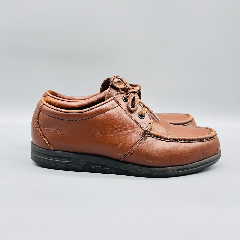 Red Wing Shoes Mens 8.5 Brown Leather Moc Toe Lace Up Oxford Casual Comfort USA